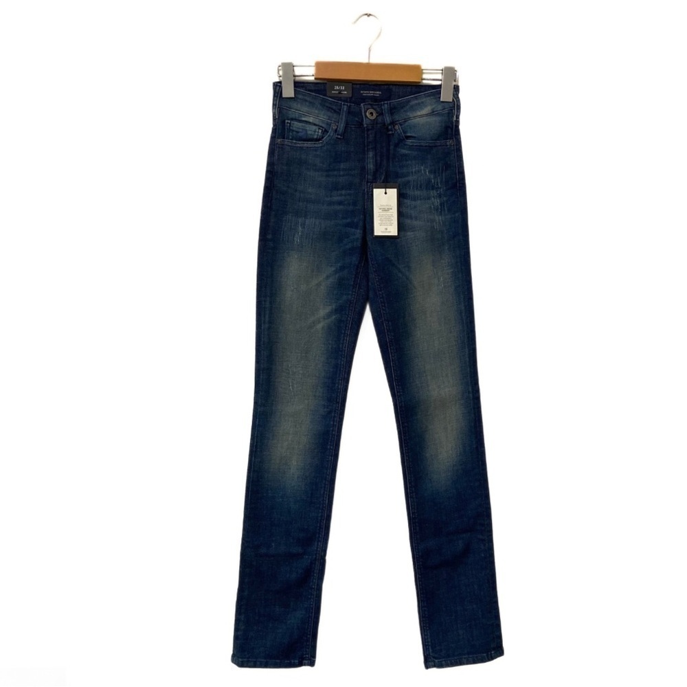 Scotch & Soda NWT Blue Mid-Rise Supreme Slim Straight Leg Denim Jeans size 25
